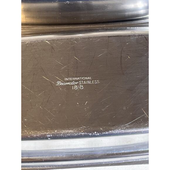 International Decorator 18-8 Stainless Set Vintage Covered Butter Dish - Picture 8 of 12